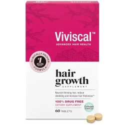 Viviscal Hair Growth Supplements for Women, Dietary Hair Supplement Tablets With AminoMar Collagen Complex, Biotin, Zinc, Vitamin C, and Iron, Nourish Thinning Hair, 30 Day Supply, 60 Count