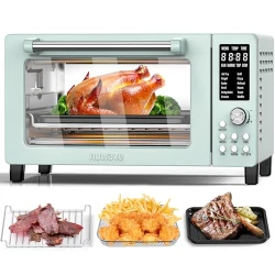 Nuwave Bravo Pro Smart 21QT Toaster Oven Air Fryer Combo, Convection Oven Countertop, 10 functions all in 1, with even & quick crisp technology, 50-450°F, 1800W, Mint Green