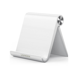 UGREEN Cell Phone Stand for Desk Phone Holder Foldable Portable Adjustable Compatible with iPhone 16 15 14 13 Pro Max, iPhone 12 11 Plus SE XS XR 8 7, Office Desk Travel Accessories, White