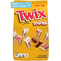 TWIX Chocolate Candy Bars, Minis - Chocolate Cookie Caramel Candy Bag, 35.6 oz, 95 Pieces