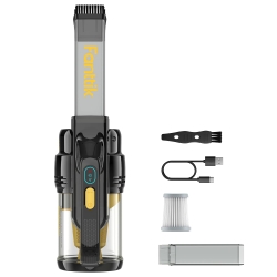 Fanttik Cruise V9 Car Vacuum Cleaner Suction Power with 15000Pa Handheld Vacuum Cordless with Extension Tube & LED Display & Light, Cordless Portable Mini for Home Car Cleaning, Black