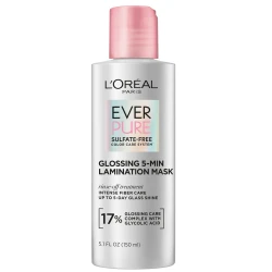 L'Oreal Paris EverPure Glossing Lamination Hair Mask with Glycolic Acid - Deep Conditioning Gloss Hair Treatment for Lasting Shine and Smoothness - Restores Dull, Dry Damaged Hair - 5.1 fl oz