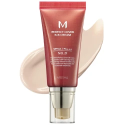 MISSHA M Perfect BB Cream No.21 Light Beige for Bright Skin SPF 42 PA +++ 1.69 Fl Oz - Tinted Moisturizer for face with SPF