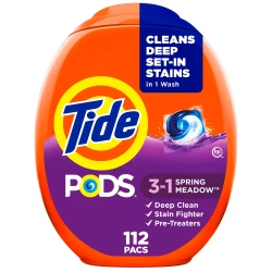 Tide PODS Laundry Detergent Pacs, 3-in-1 Stain Remover, Odor Fighter, Color Protector, 112 Count, HE compatible, Original Scent