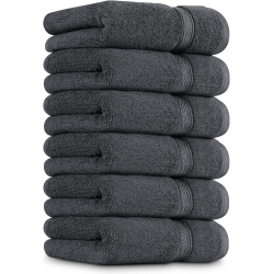 Utopia Towels 6 Pack Premium Hand Towels Set, 16 by 28 inches, 100% Ring Spun Cotton, Ultra Soft and Highly Absorbent 600GSM Towels for Bathroom, Gym, Shower, Hotel, and Spa, Grey